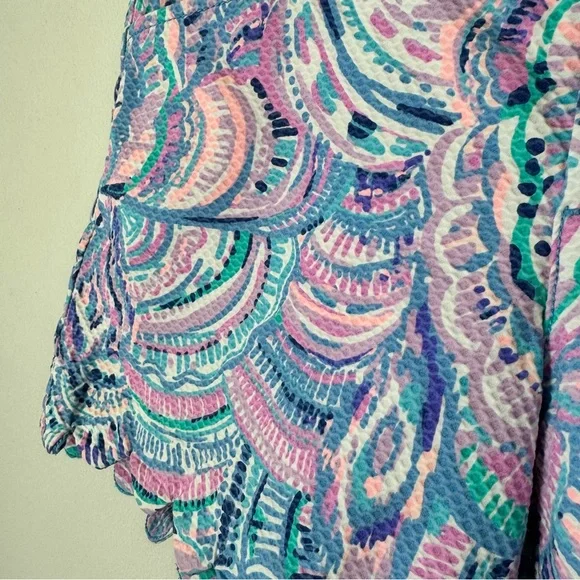 Lilly Pulitzer The Buttercup Shorts Size 2 Happy as a Clam Print Scalloped Pink - Picture 4 of 12